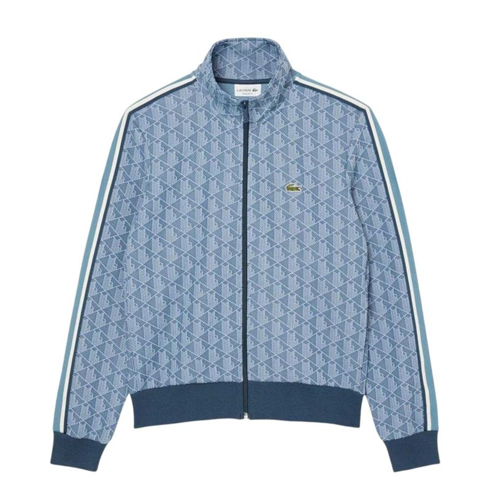 Lacoste Mens Monogram Jacquard Track Jacket / Blue